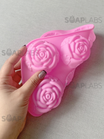 Купить Форма для мыла Розы (6 ячеек, силиконовая)